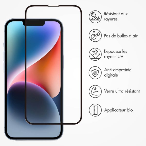 Accezz Protecteur d'écran intégral triple résistance avec applicateur iPhone 13 / 13 Pro / 14 - Transparent