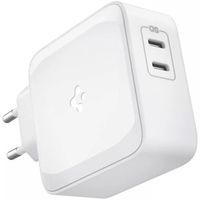 Spigen Chargeur Dual USB-C - Chargeur avec 2 ports USB-C - Avec technologie GaN - 65W - Blanc