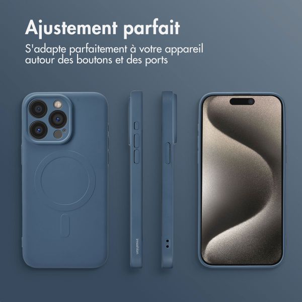 imoshion Coque Couleur avec MagSafe Apple iPhone 15 Pro Max - Bleu foncé
