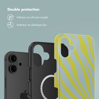 Selencia Coque arrière Vivid avec MagSafe Apple iPhone 16 - Zebra Winter Sky Titanium Yellow
