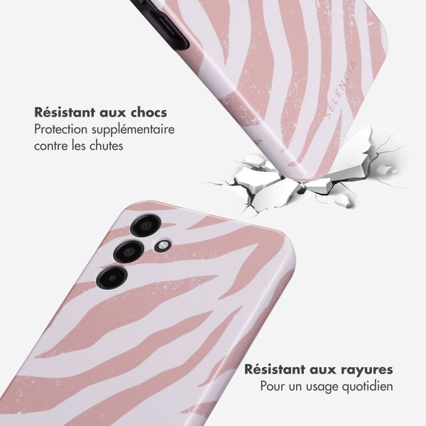 Selencia Coque arrière Vivid Samsung Galaxy A15 (5G/4G) - Colorful Zebra Old Pink