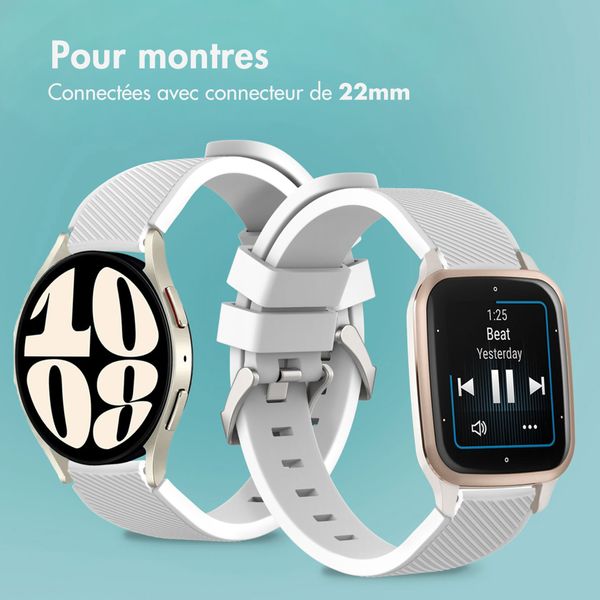 imoshion Bracelet en silicone souple - Connexion universelle 22 mm - Blanc