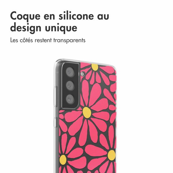 imoshion Coque design pour Samsung Galaxy S21 FE - Dusty Rose Flowers Connect