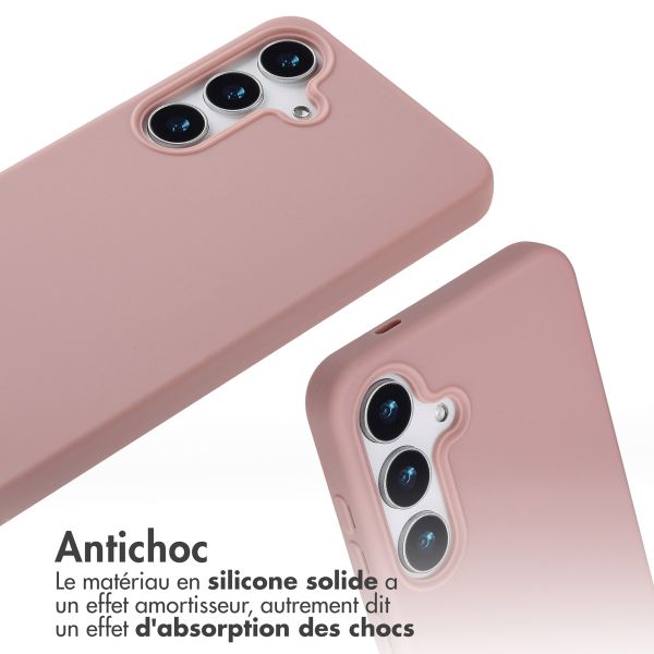 imoshion Coque en silicone avec cordon Samsung Galaxy S25 - Sand Pink