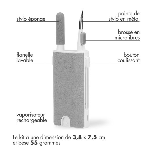 imoshion 5 en 1 Kit de Nettoyage AirPods - Outil de nettoyage pour AirPods, smartphones et écouteurs