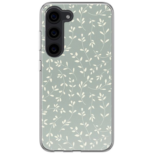 imoshion Coque design pour Samsung Galaxy S23 - Smoke Green Flowers