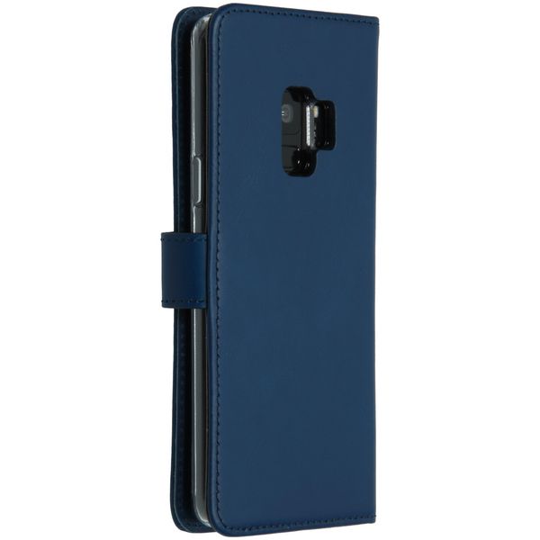 Selencia Étui portefeuille en cuir véritable Samsung Galaxy S9 - Bleu