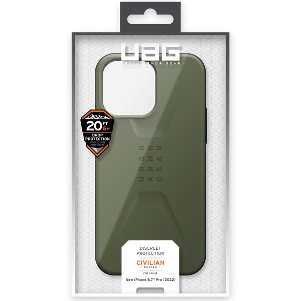 UAG Coque Civilian MagSafe iPhone 14 Pro Max - Olive