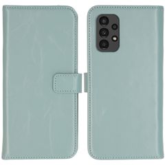 Selencia Étui de téléphone portefeuille en cuir véritable Samsung Galaxy A13 (4G) - Air Blue