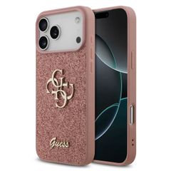 Guess Coque 4G Metal Logo Glitter Apple iPhone 17 Pro - Rose