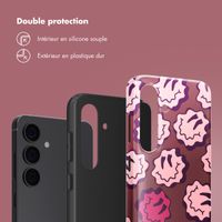 Selencia Coque arrière Vivid Samsung Galaxy S24 - Wavy Smiley Pink