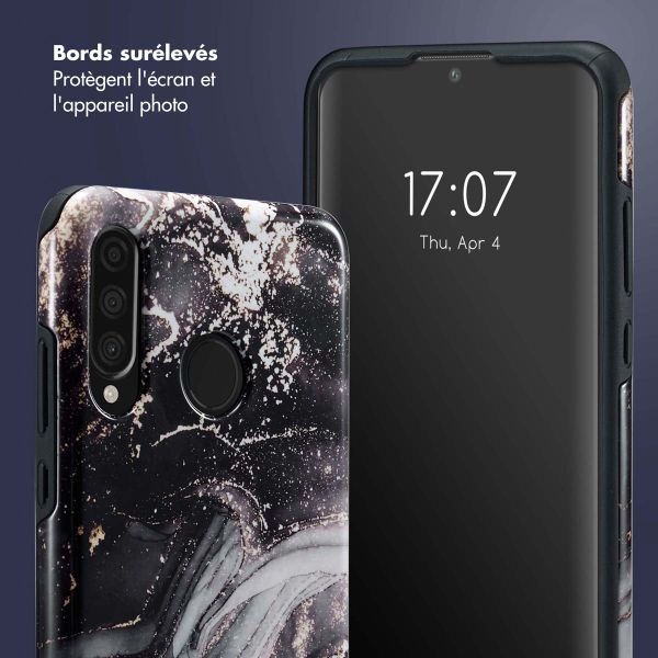 Selencia Coque arrière Vivid Huawei P30 Lite - Chic Marble Black