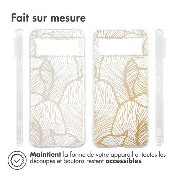 imoshion Coque Design Google Pixel 8 - Golden Leaves Transparent