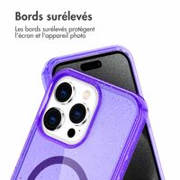 imoshion Coque Pailletée avec MagSafe Apple iPhone 15 Pro Max - Paillettes Violet