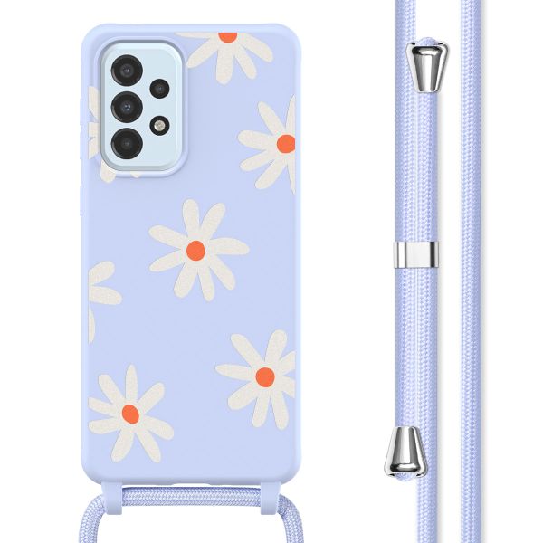 imoshion Coque design en silicone avec cordon Samsung Galaxy A33 - Lila Flower Distance