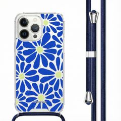 imoshion Coque Design avec cordon Apple iPhone 14 Pro Max - Cobalt Blue Flowers Connect