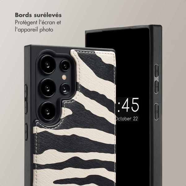 Selencia Coque de télephone Nova avec cordon et porte-cartes Samsung Galaxy S24 Ultra - Zazzy Zebra