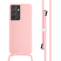 imoshion Coque en silicone avec cordon Samsung Galaxy S21 Ultra - Rose
