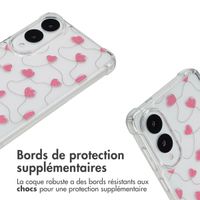 imoshion Coque Design avec cordon Samsung Galaxy S25 Edge - Dusty Rose Connected Hearts