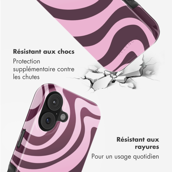 Selencia Coque arrière Vivid avec MagSafe Apple iPhone 17 - Wavy Swirl Pink Plum
