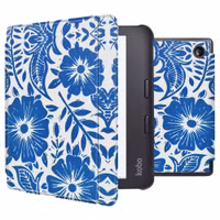 imoshion Design Slim Hard Sleepcover avec support Kobo Libra 2 / Tolino Vision 6 - Flower Tile