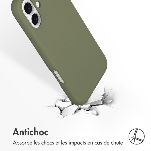 Accezz Coque Liquid Silicone avec MagSafe iPhone 16 Plus - Cooper Green