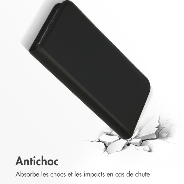 Accezz Étui de télephone Slim Folio en cuir de qualité supérieure Apple iPhone 15 Pro Max - Noir