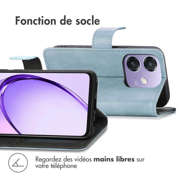 imoshion Étui de télephone portefeuille Oppo A40 (4G) / Oppo A40M (4G) / Oppo A60 (5G) - Bleu clair