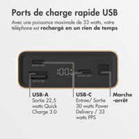 imoshion Ultra Series Aluminium | Batterie externe 20.000 mAh - Charge rapide jusqu'à 33 watts - Gold