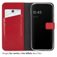 Selencia Étui portefeuille en cuir véritable Google Pixel 9 / 9 Pro - Rouge