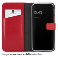 Selencia Étui de téléphone portefeuille en cuir véritable Google Pixel 9 / 9 Pro - Rouge