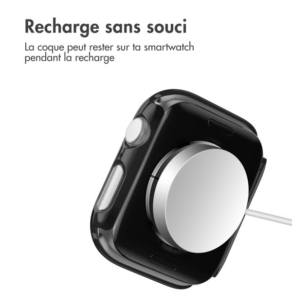 imoshion Coque rigide brillante à couverture complète pour Apple Watch Series 4 / 5 / 6 / SE - 40 mm - Noir