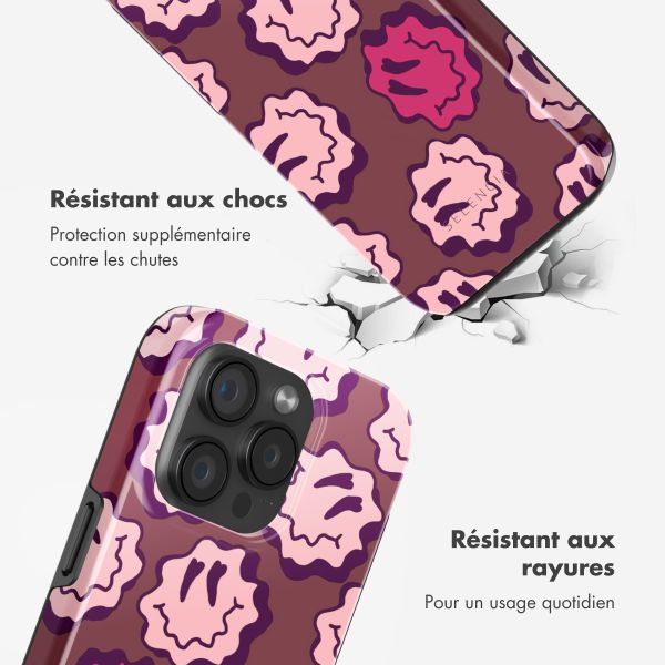 Selencia Coque arrière Vivid avec MagSafe Apple iPhone 15 Pro - Wavy Smiley Pink