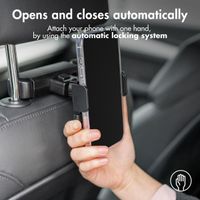 imoshion Support de tablette pour voiture - Avec support de téléphone - Réglable - Appui-tête - Noir