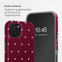 Selencia Coque arrière Vivid avec MagSafe Apple iPhone 15 - Happy Dots Burgundy
