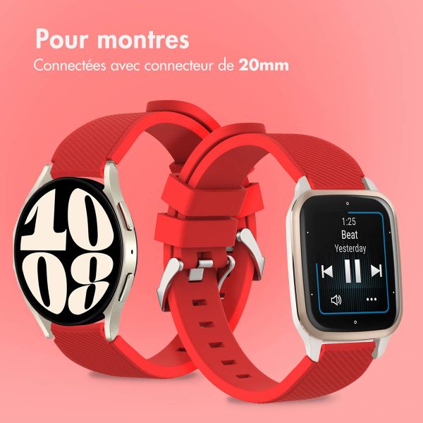 imoshion Bracelet en silicone souple - Connexion universelle 20 mm - Rouge