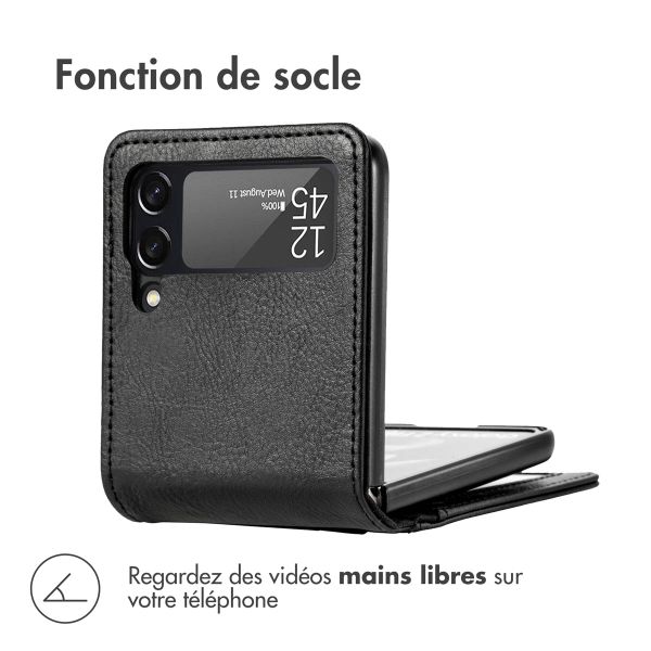 imoshion Étui de téléphone portefeuille Luxe Samsung Galaxy Z Flip 4 - Noir