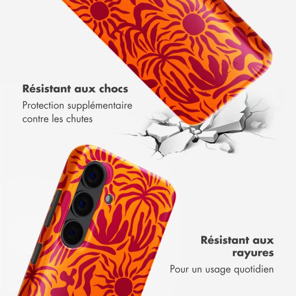 Selencia Coque arrière Vivid Tough Samsung Galaxy S24 - Tropical Vibes Apricot