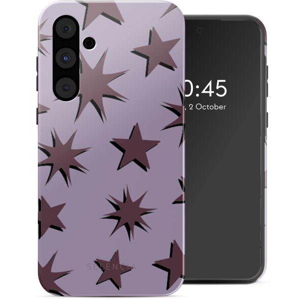 Selencia Coque arrière Vivid Tough Samsung Galaxy A55 - Stars Plum Lilac