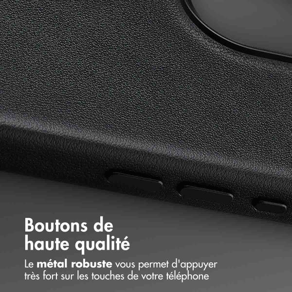 Accezz Coque arrière en cuir avec MagSafe Apple iPhone 16 Pro Max - Onyx Black