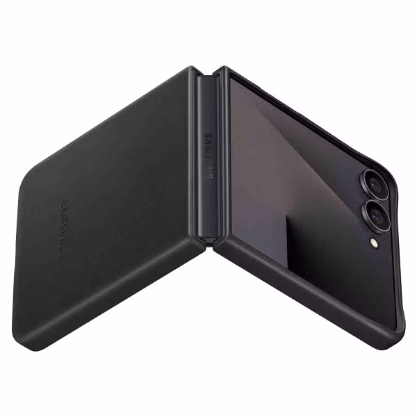 Samsung Original Coque KindSuit en Cuir Végan Samsung Galaxy Z Flip 7 - Black