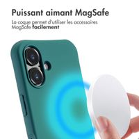 imoshion Coque arrière Color avec cordon amovible et MagSafe Apple iPhone 16 - Vert foncé