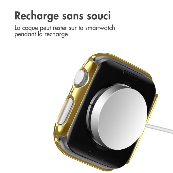 imoshion Coque rigide brillante à couverture complète pour Apple Watch Series 4 / 5 / 6 / SE - 44 mm - Or