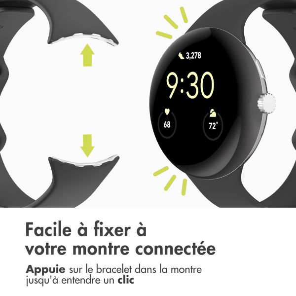 imoshion Bracelet en silicone Google Pixel Watch 3 - 45 mm - Taille L - Noir