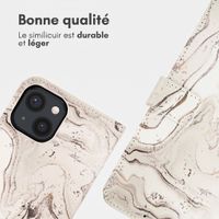 imoshion Étui de télephone portefeuille Design Apple iPhone 13 - Sandy Marble