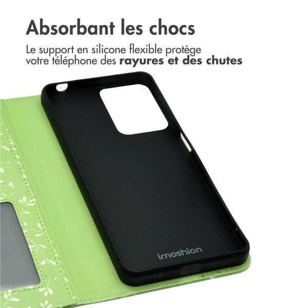 imoshion Étui de télephone portefeuille Design Motorola Moto G04 / G24 - Green Flowers