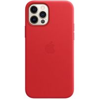 Apple Coque Leather MagSafe Apple iPhone 12 (Pro) - Red