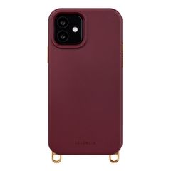 Selencia Coque arrière Rivièra avec MagSafe avec crochets amovibles iPhone 12 / 12 Pro - Bold Burgundy