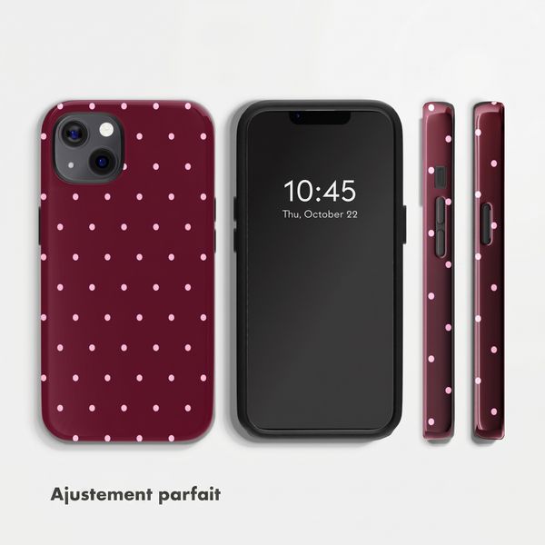 Selencia Coque arrière Vivid Apple iPhone 13 / 13 Pro - Happy Dots Burgundy