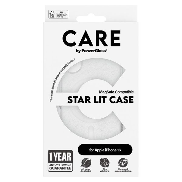 CARE by PanzerGlass Coque Star Lit avec MagSafe Apple iPhone 16 - Star Lit